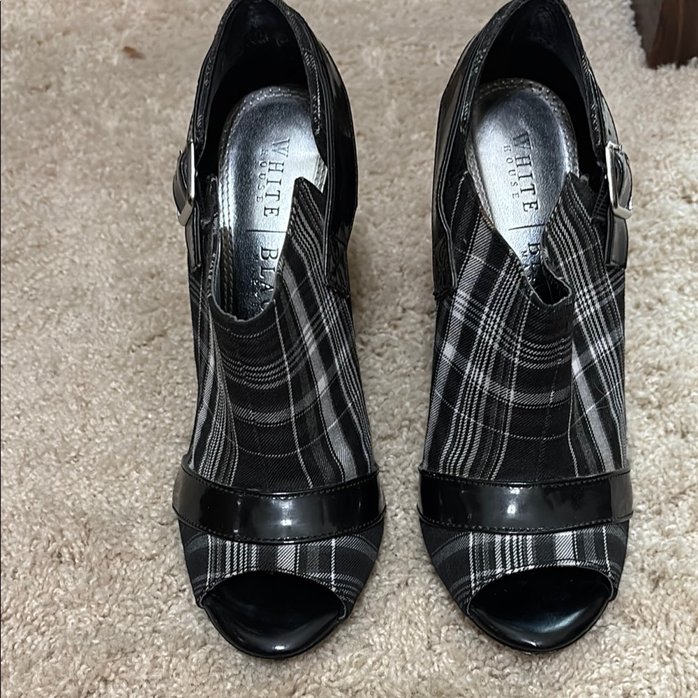 Plaid Women's Peep Toe Shoes